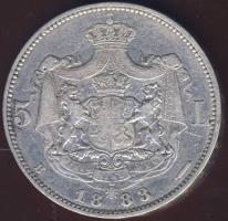 Románia 1883. 5L Ag T:3 kis ph.