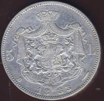 Románia 1883. 5L Ag T:3 kis ph.