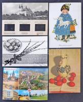 Egy doboznyi (kb. 300-400 db) MODERN vegyes képeslap, üdvözlőlapok, fotók, levelek és oklevelek, vegyes minőség / A box of MODERN mixed themed postcards, greeting cards, photos, letters and certificates, mixed quality, cca. 300-400 pieces