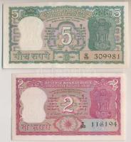 India ~1970. 5R + ~1977-1982. 2R T:I India ~1970. 5 Rupees + ~1977-1982. 2 Rupees C:UNC