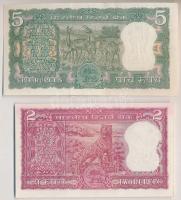 India ~1970. 5R + ~1977-1982. 2R T:I
India ~1970. 5 Rupees + ~1977-1982. 2 Rupees C:UNC