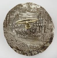 Enoch wedgwood emeletes kínáló, levonó képes, jelzett, hibátlan, d:24,5 cm, m:25 cm