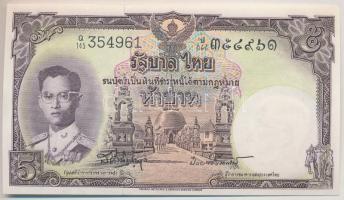 Thaiföld 1956. 5B T:I Thailand 1956. 5 Baht C:UNC