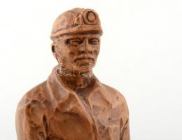 id. Szabó István (1903-1992): Vájár, terrakotta szobor, jelzett, m: 37,5 cm