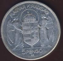 1930. 5P Ag "Horthy jobbra" T:3