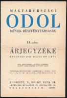 cca 1920-1930 Magyarországi ODOL Művek Rt. 14. számú árjegyzéke.