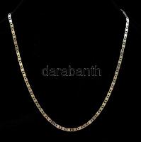 Ezüst(Ag) lapos tojás szemű nyaklánc, jelzett, 50 cm, nettó: 8 g