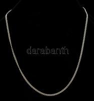 Ezüst(Ag) gyűrűzött szemű nyaklánc, jelzett, h: 45,5 cm, nettó: 6,4 g