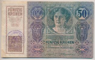 1914. 50K "Temes Vármegye Vinga Járás Főszolgabírája" felülbélyegzéssel T:III