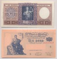 Argentína 1948-1951. 1P + 1956. 1P T:II,I- Argentina 1948-1951. 1 Peso + 1956. 1 Peso C:XF,AU