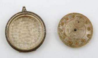 Ezüst(Ag) óratok, Ancre de Precision óraszerkezettel, jelzett, tok d: 4,5 cm, nettó: 24,4 g