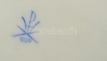 Herendi porelán kézzel festett nagy lapos tál Rotschild mintával. Jelzett, hibátlan. d: 28 cm