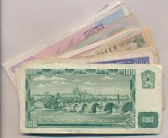 30db-os vegyes külföldi bankjegy tétel, közte Románia, Jugoszlávia, Szovjetunió, Olaszország, Csehsz...