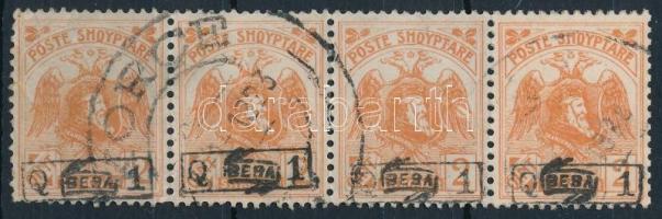 Newspaper stamp stripe of 4, Hírlap bélyeg négyescsíkban