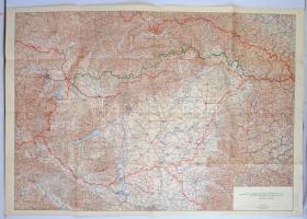 1938 A magyar-cseh katonai bizottság által november 5-én megállapított demarkációs vonal térképe, kiadja M. Kir. Térképészeti Intézet, 100x70 cm