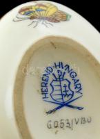 Herendi Viktória mintás tojás dobozka, kézzel festett, jelzett, hibátlan, h:6,5 cm, m:4,5 cm