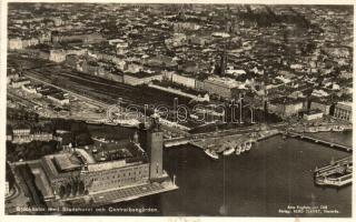 Stockholm, Stadshuset, Centralbangarden / city hall, central railway yard, railway station (EK)