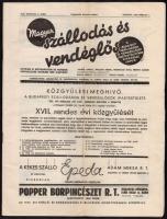 1939 Magyar Szállodás és Vendéglős. A budapesti szállodások és vendéglősök ipartestületének hivatalos lapja, Szerk.: Ballai Károly, Tábori Kornél., XLIV. évf. 4. szám, 1939. március. 1.