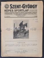 1928 Szent-György Képes Sportlap. A Magyar Lovassport Egyesületek Országos Szövetségének, tizenkilenc tagegyesületének és az örkényi Rókafalkatársaság hivatalos lapja. A lovassportokkal, lótenyésztéssel, és a sportok minden egyéb ágával foglalkozó folyóirat, Szerk.: dr. Massány Ernő, IV. évf. 5. szám, 1928. március 10., kissé szakadozott állapotban, 120 p.