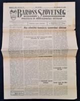 1933 Baross Szövetség. Politikai és Közgazdasági Hetilap, XV. évf. 47. szám, 1933. nov. 23., kissebb hiánnyal az első lapok, egykorú bejegyzésekkel.