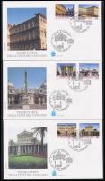 Architectural monuments set on 5 FDC, Építészeti műemlékek sor 5 db FDC-n