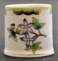 Herendi Viktória mintás fogpiszkálótartó, kézzel festett, jelzett, hibátlan, 5×5 cm