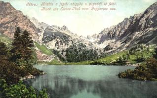 Tátra, Poprádi tó, Jégtó völgye, Cattarino S. utóda Földes Samu kiadása / lake, mountains, valley (EK)