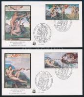 Sistine Chapel frescoes set 4 FDCs Sixtus-kápolna freskói sor 4 db FDC-n