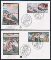 Sistine Chapel frescoes set 4 FDCs Sixtus-kápolna freskói sor 4 db FDC-n