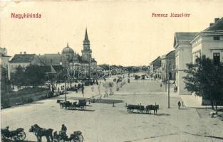 Nagykikinda, Kikinda; Ferenc József tér, piac, W. L. Bp. 2129. / square, market (EB)