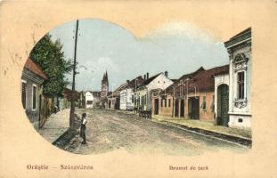 Szászváros, Orastie, Broos; Drumul de tara / Országút, Beck Károly üzlete / street, shop (EK)