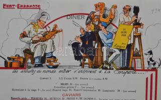 1934 Mont Parnasse díszes étlap