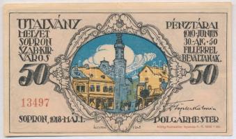 Sopron 1918. május 1. 50f utalvány T:II