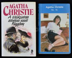 Agatha Christie:  No. 16. Fordította Domina Márta. Bp., 1989, HUNGA-Print. Kiadói papírkötés, a kötése megtört, a 66-85 p. között a lapok kijárnak. A titokzatos stylesi eset. Függöny. Bp.,1990, Európa. Kiadói papírkötés. Jó állapotban.