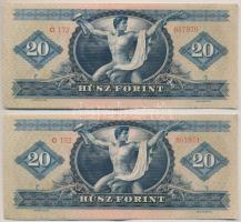 1962. 20Ft (2x) sorszámkövetők T:III ropogós
