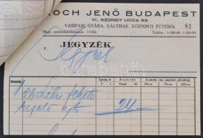 1937 Koch Jenő kályhagyár díszes fejléces számla