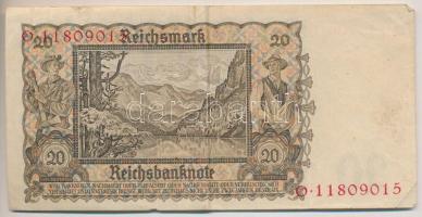 Német 3. Birodalom 1939. 20M T:III
German Third Reich 1939. 20 Mark C:F