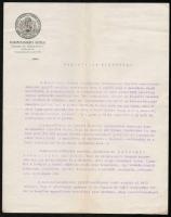 1915 A Magyar Szent Korona Országainak Vöröskeresztes Egyletének szeretetadomány osztályának megalapításáról és az adományok gyűjtéséről szóló okirat