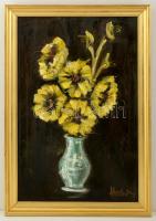 Hrabovszky jelzéssel: Virágcsendélet. Olaj, vászon, keretben, 59×36 cm