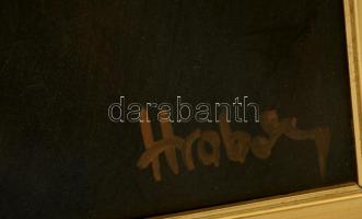 Hrabovszky jelzéssel: Virágcsendélet. Olaj, vászon, keretben, 59×36 cm