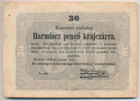 1849. 30kr "Kossuth bankó" eltolódott nyomat T:III