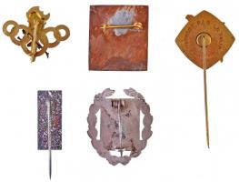 5db-os vegyes, nagyrészt Olimpia tematikájú jelvény és kitűző tétel, közte 1956. "Olimpiai Ötpr...