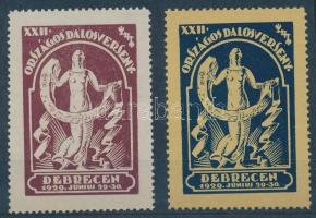 1929 XXII. Országos Dalosverseny, Debrecen 2 db levélzáró