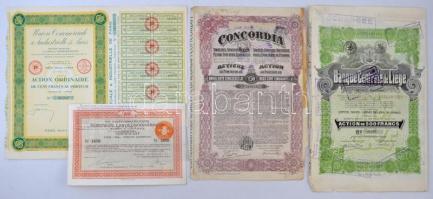 7db-os vegyes külföldi részvény tétel, közte Egyiptom / Kairó 1958. "Chourbagui" részvény ...