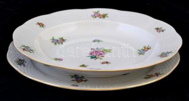 Herendi Eton mintás mélytányér és lapostányér, kézzel festett, jelzett, hibátlan, d:24 és 25 cm