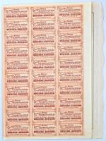 Mexikó 1910. "Nazereno Bányász Társaság" részvény 10$-ról, szelvényekkel és bélyegekkel T:...