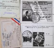 cca 1945-1948 Weisz Zoltán festőművész iratanyaga(meghívók, igazolványok, kézirat, stb.)