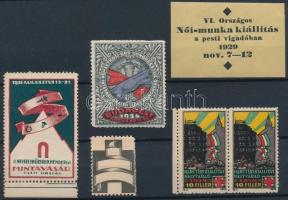 1916-1929 5 db vásár, kiállítás levélzáró