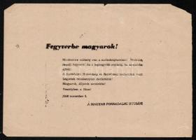 1956 A Magyar Forradalmi Ifjúság röplapja + forradalmi kiáltvány, 2 db