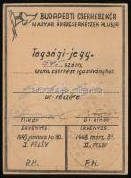 1932-1947 Vegyes cserkész igazolvány tétel: tagsági jegy, igazolványok bélyeggel, ideiglenes igazolv...
